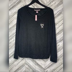 Victorias Secret Black Pullover Sheer Long Sleeve